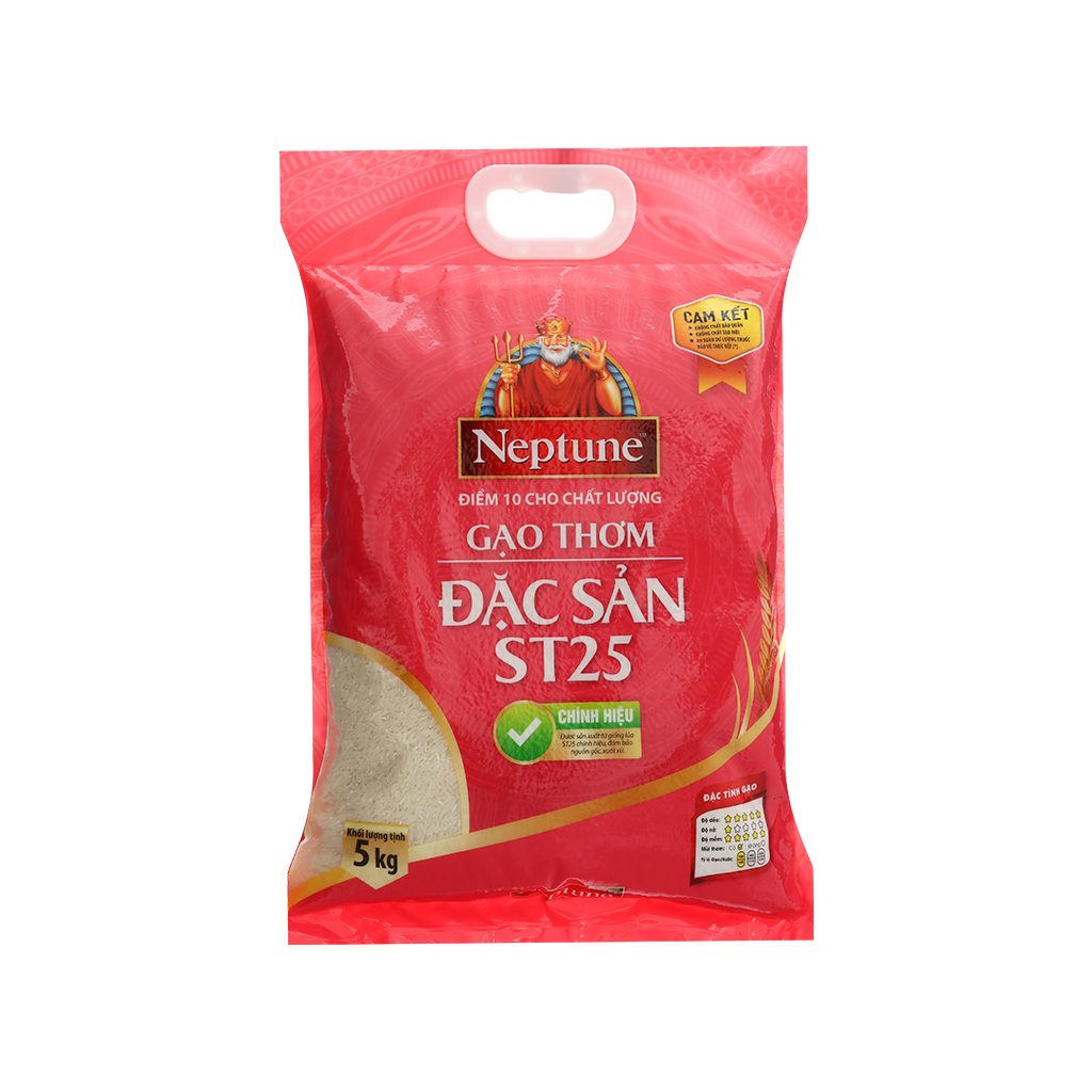 Gạo thơm đặc sản ST25 Neptune túi 5kg