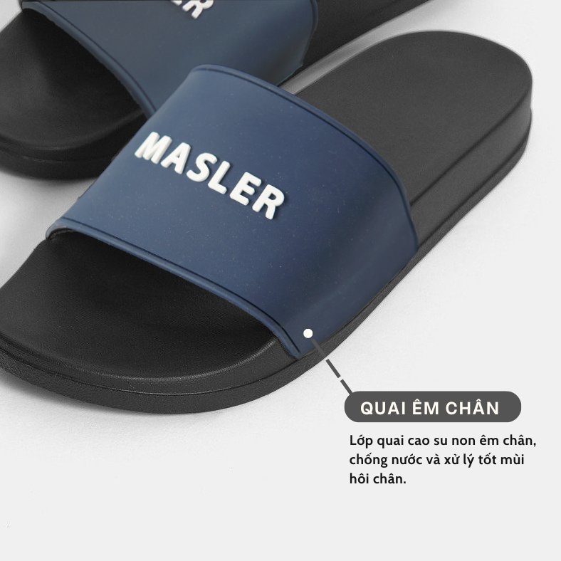 Dép quai ngang nam nữ M Masler-MT màu navy với thiết kế đế chống trơn trượt, chống nước và lớp quai thoáng khí MT9