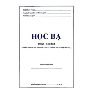 Học bạ trung học cơ sở mẫu mới