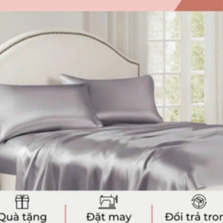Bộ ga gối phi lụa 4 món nhiều màu
