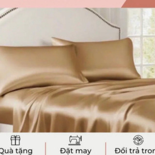 Bộ ga gối phi lụa 4 món nhiều màu