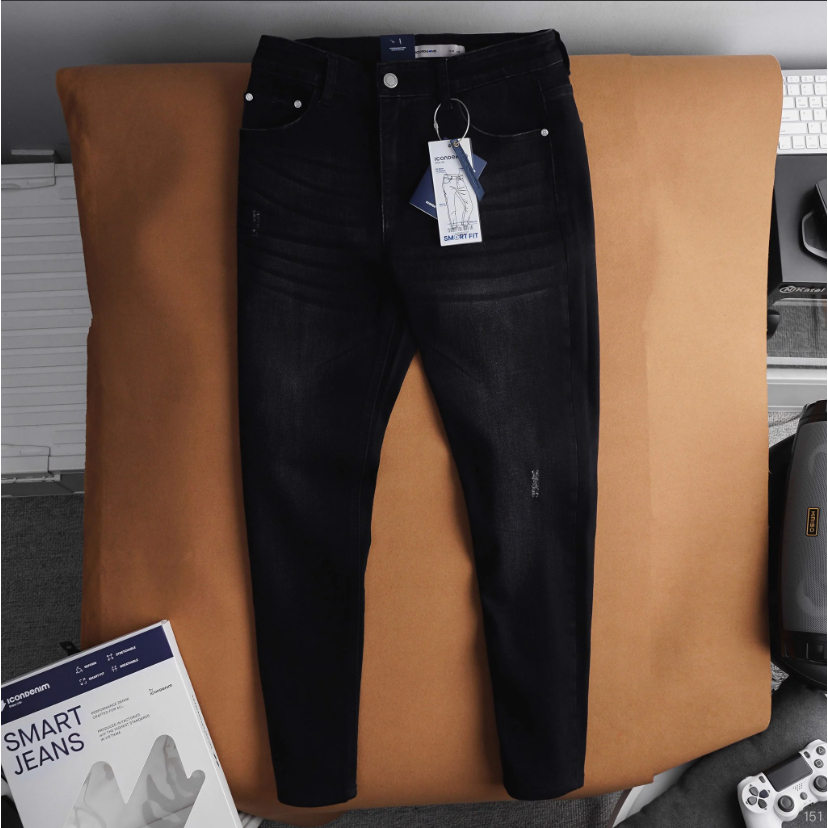 Quần jean nam ICONDENIM Smart Jeans Dark Grey chất denim co giãn tốt dáng ôm vừa - QJID0151