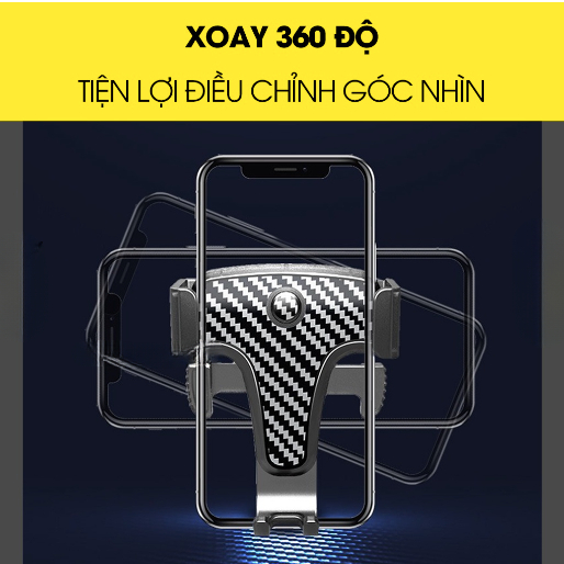 Giá đỡ điện thoại trên ô tô kẹp cửa gió điều hoà xoay 360 độ.