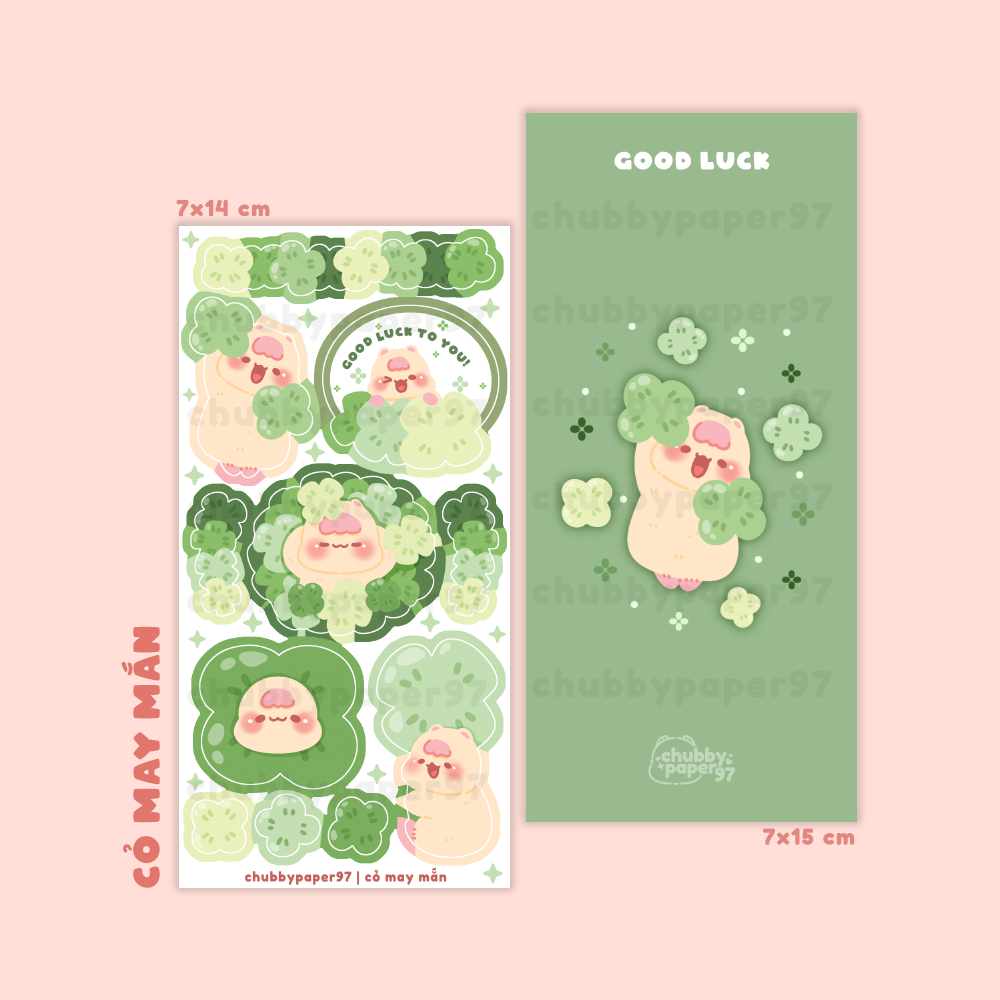 Sticker / hình dán CỎ MAY MẮN | chubbypaper97