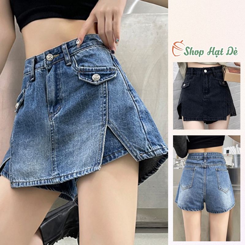 Quần giả váy nữ chất jean quần short nữ có lót trong hot trend 2023 Shop Hạt Dẻ
