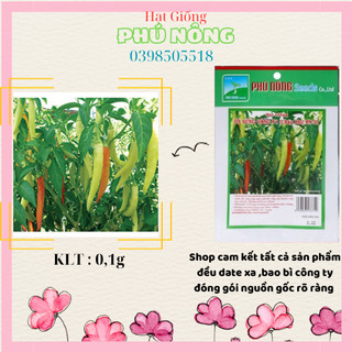 Hạt giống ớt sừng vàng F1 (Châu phi) Phú Nông Thịt Dày Cay Thơm gói 0,1g