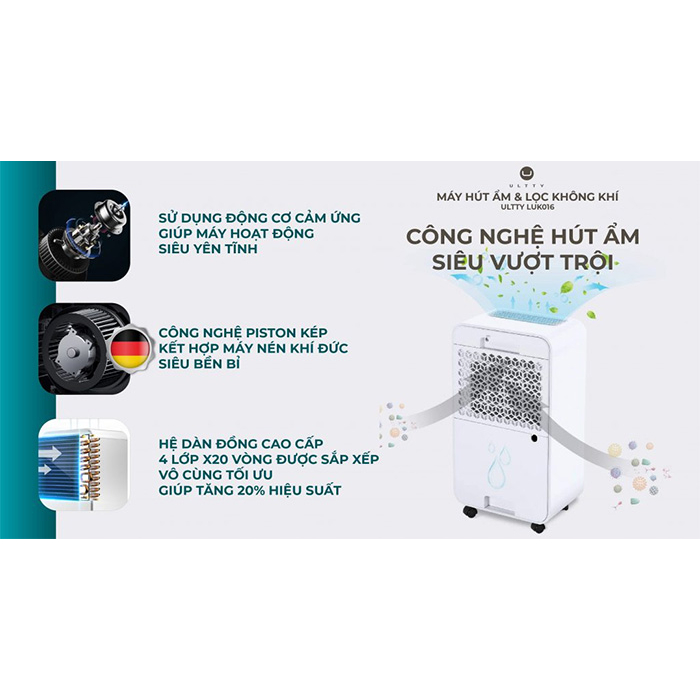 Máy hút ẩm và lọc không khí Xiaomi Ultty LUK016 - Công ty -  BH 24 Tháng