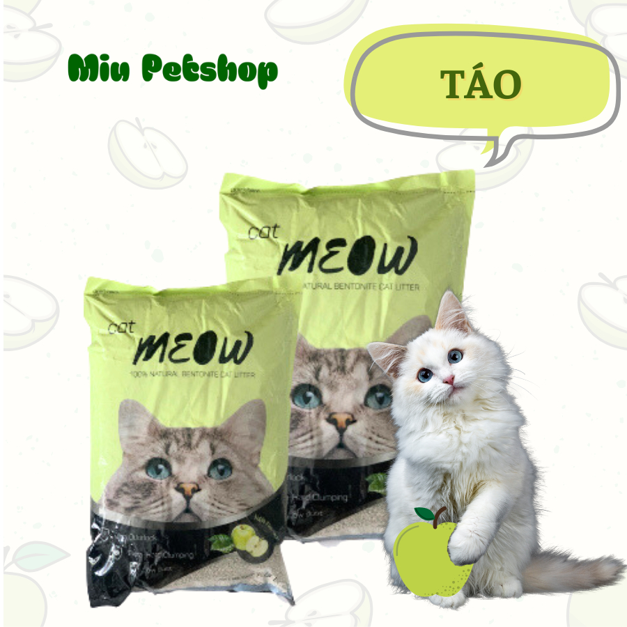 Cát vệ sinh cho mèo Meow Cat 8L hương cà phê, Cát vệ sinh cho mèo khử mùi, vón cục