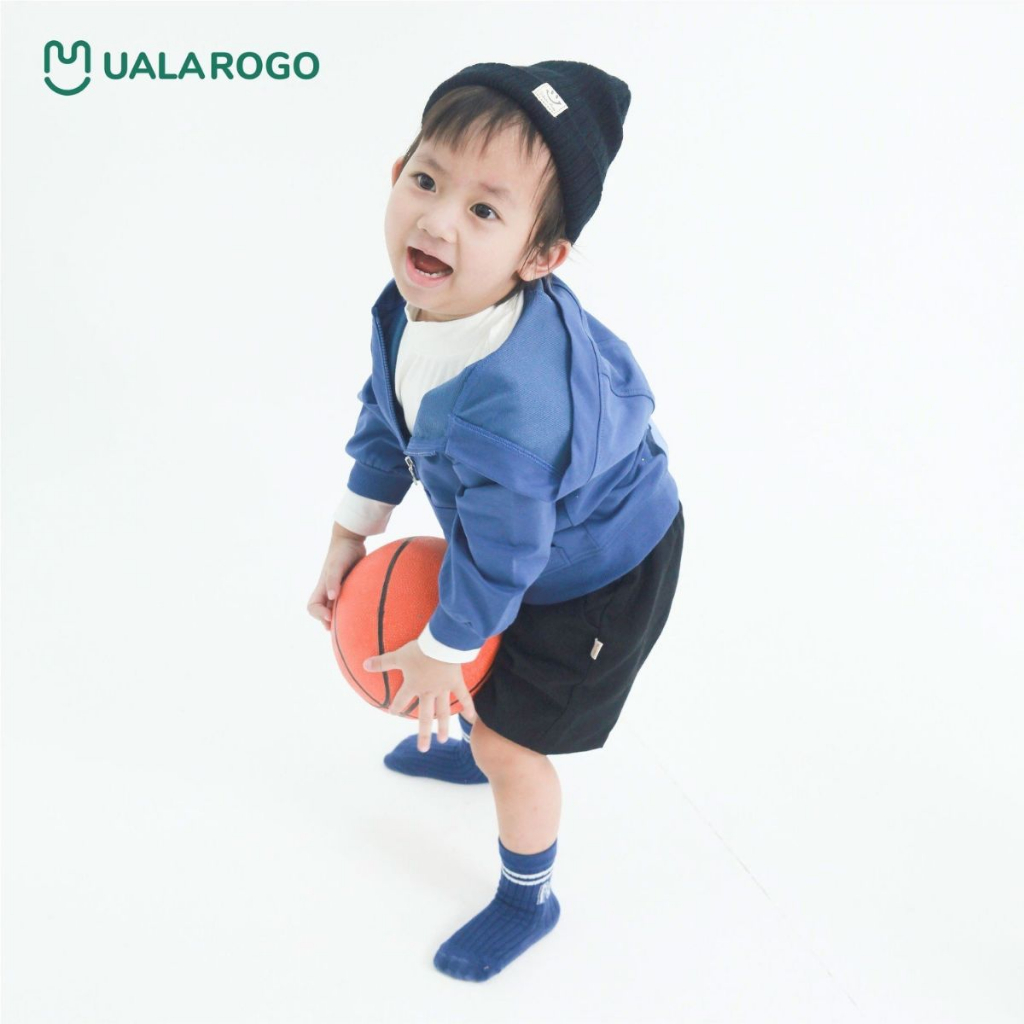 Áo khoác cho bé Ualarogo 1 - 5 tuổi vải Cotton nỉ có mũ giữ ấm thoáng khí mềm mại 3671