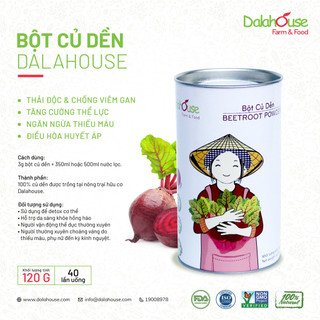 Bột củ dền nguyên chất sấy lạnh Dalahouse 60gr organic giúp bổ máu, đạt tiêu chuẩn Châu Âu