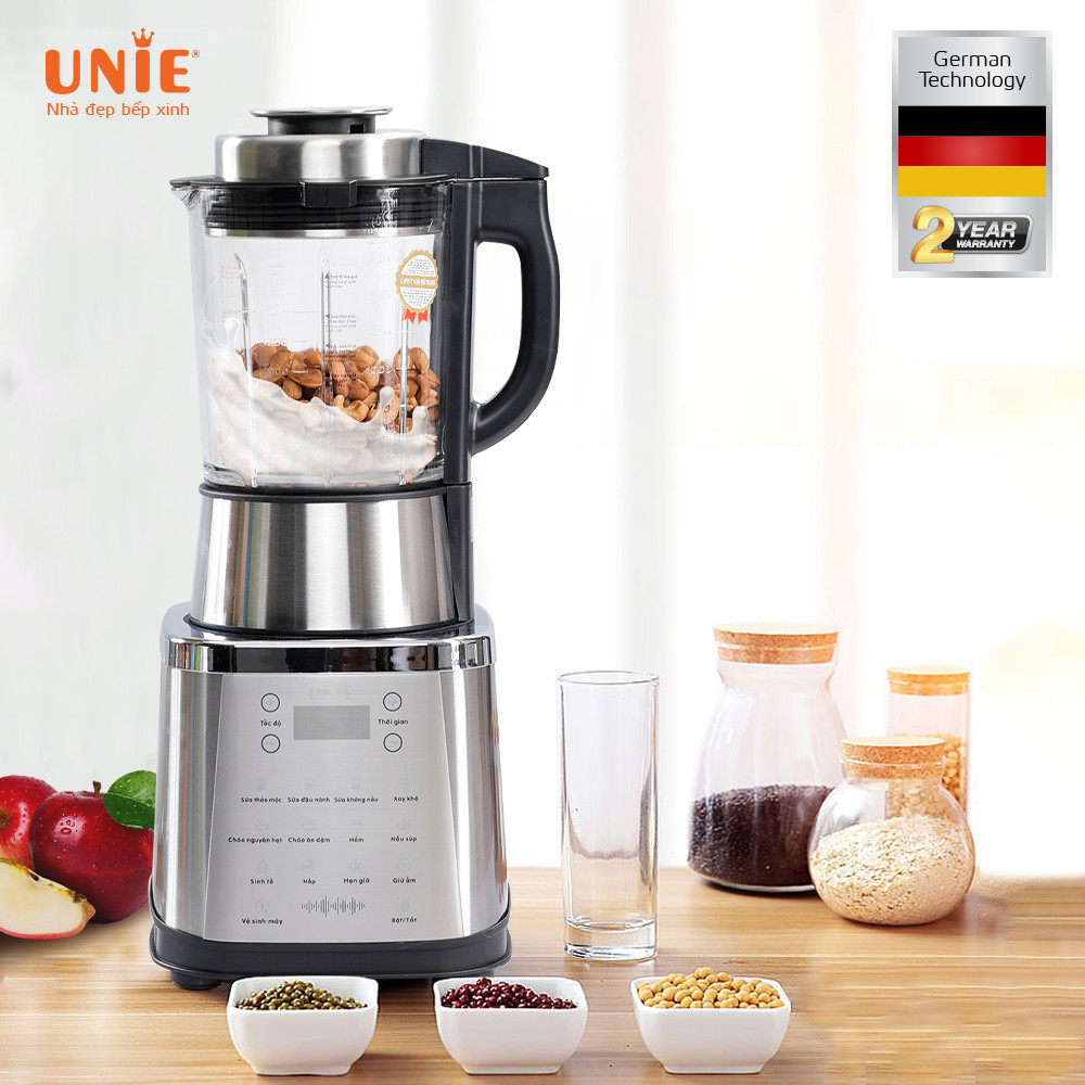 Máy làm sữa hạt UNIE V9S V8S chính hãng 84.000 vòng/ phút, gioăng chống trào tuyệt đối 5 lớp sản phẩm chính hãng