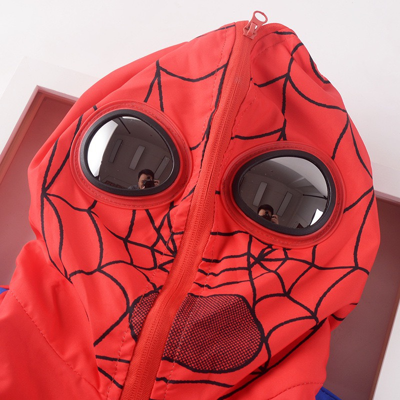 Áo gió bé trai, áo khoác gió siêu nhân có đèn và mũ có mắt kính hàng cao cấp cho bé Xu Xu Kids