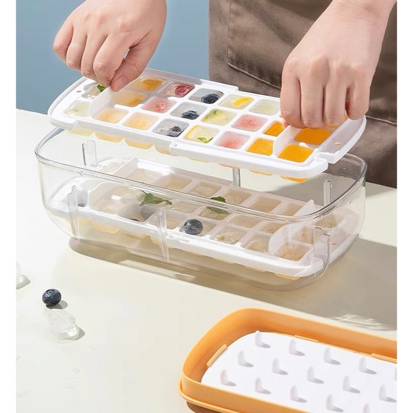 🔥FREESHIP🔥 Khay Làm Đá 48 Viên Có Nắp Đậy , Kèm Hộp Đựng Tiện Lợi - Khuôn Làm Đá Đa Năng