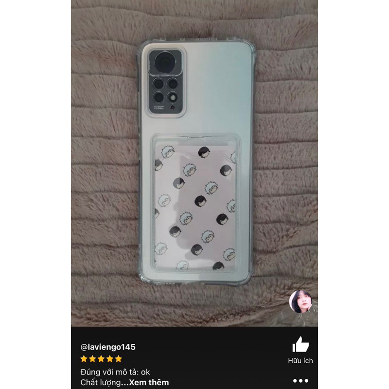 Ốp Lưng Xiaomi Redmi Note 11 Pro 4G 5G/ Note 12 Pro 4G Trong Chống Sốc Gù Bảo Vệ Camera Kèm Ngăn Đựng Thẻ Card, Hình Ảnh