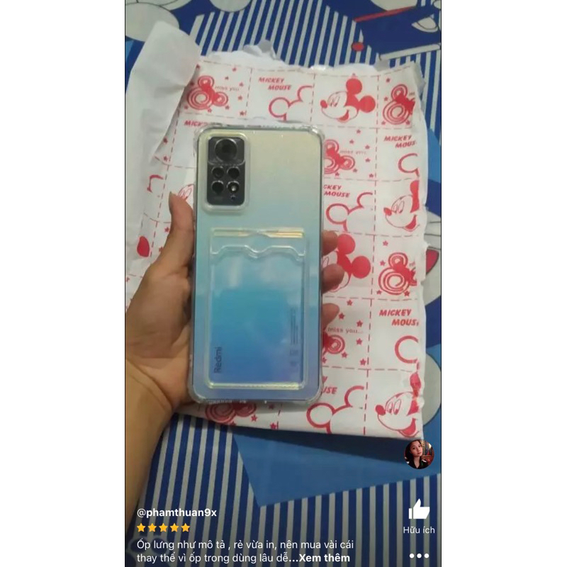 Ốp Lưng Xiaomi Redmi Note 11 Pro 4G 5G/ Note 12 Pro 4G Trong Chống Sốc Gù Bảo Vệ Camera Kèm Ngăn Đựng Thẻ Card, Hình Ảnh