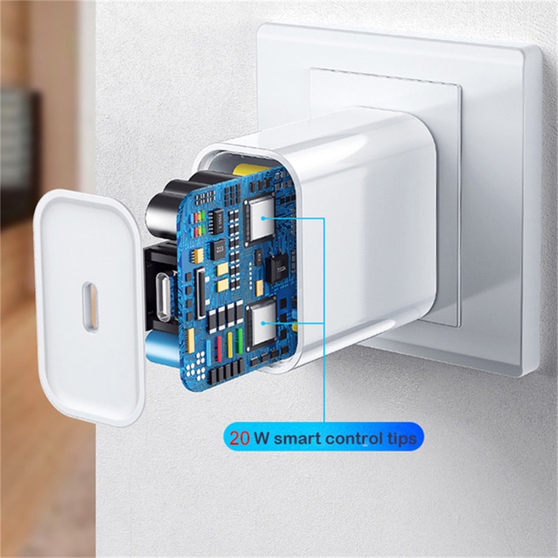 Bộ sạc nhanh PD 20W  cho 7 8 8plus X XsMax 15 11 11 ProMax 12 12 ProMax 13 13 ProMax 14 Plus ProMax