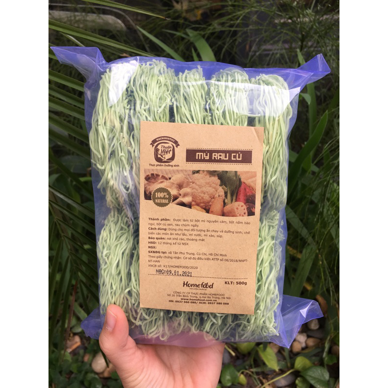 Mì rau củ - Homefood 500 gr mềm mướt, dai không bị nát