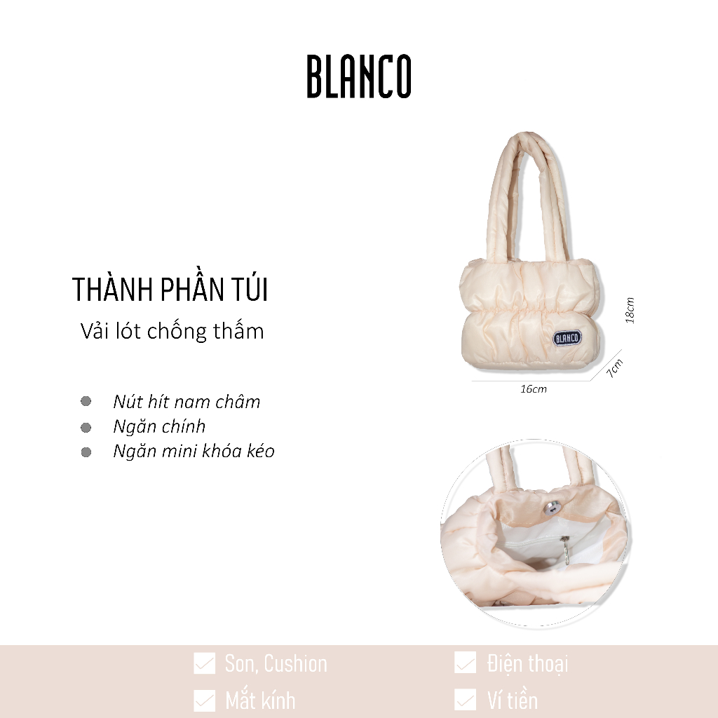Túi xách cầm tay dún chần bông BLANCO Dip Small Bag SD002
