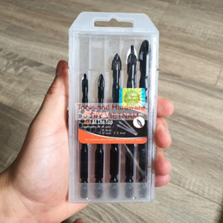 Hộp 5 mũi khoan đa năng hãng Kapusi Nhật Bản chuôi lục giác gồm hai mũi cỡ 6mm và mũi 8 10 12mm K-3612