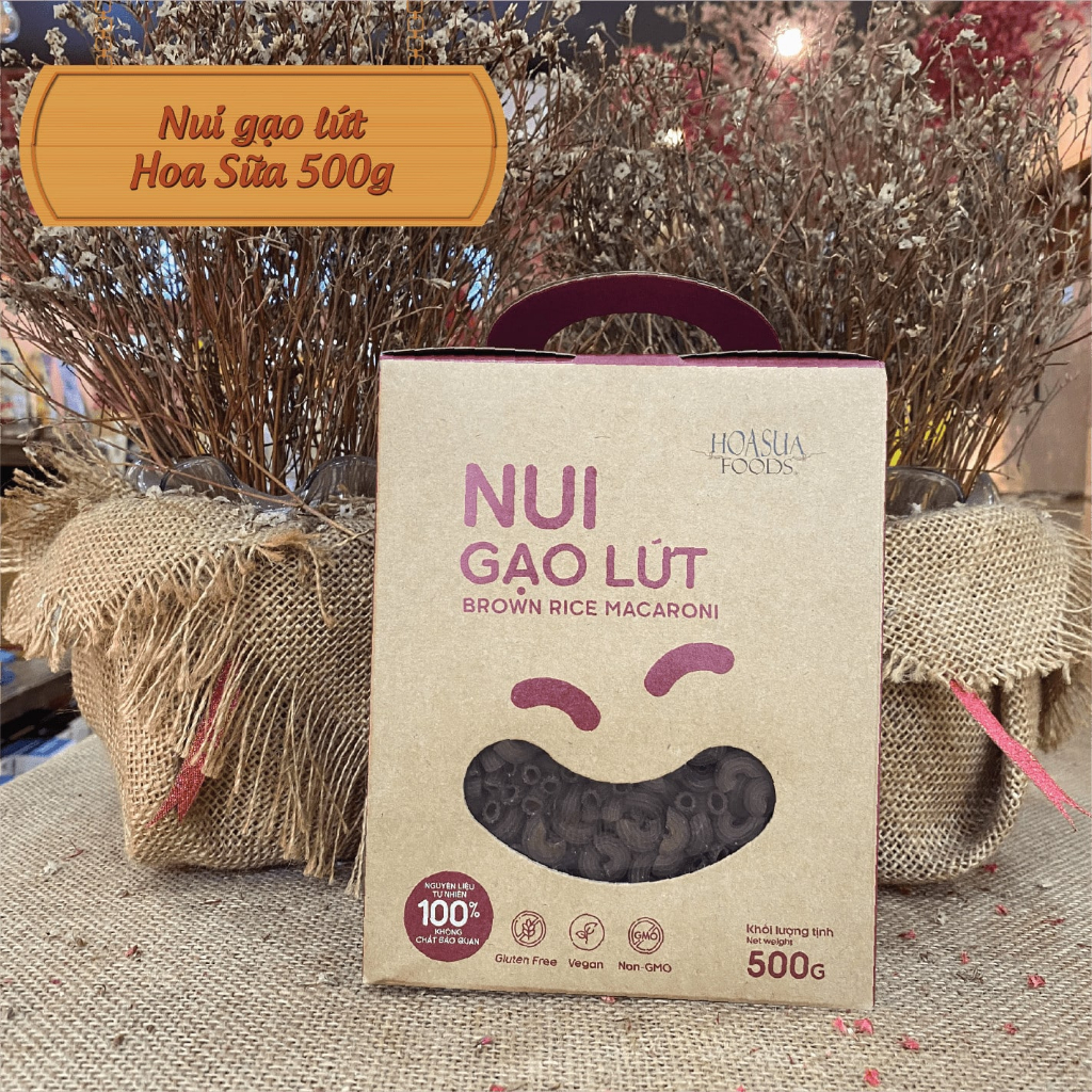 Nui gạo trắng/ gạo lứt/ rau chùm ngây Hoa Sữa 500g