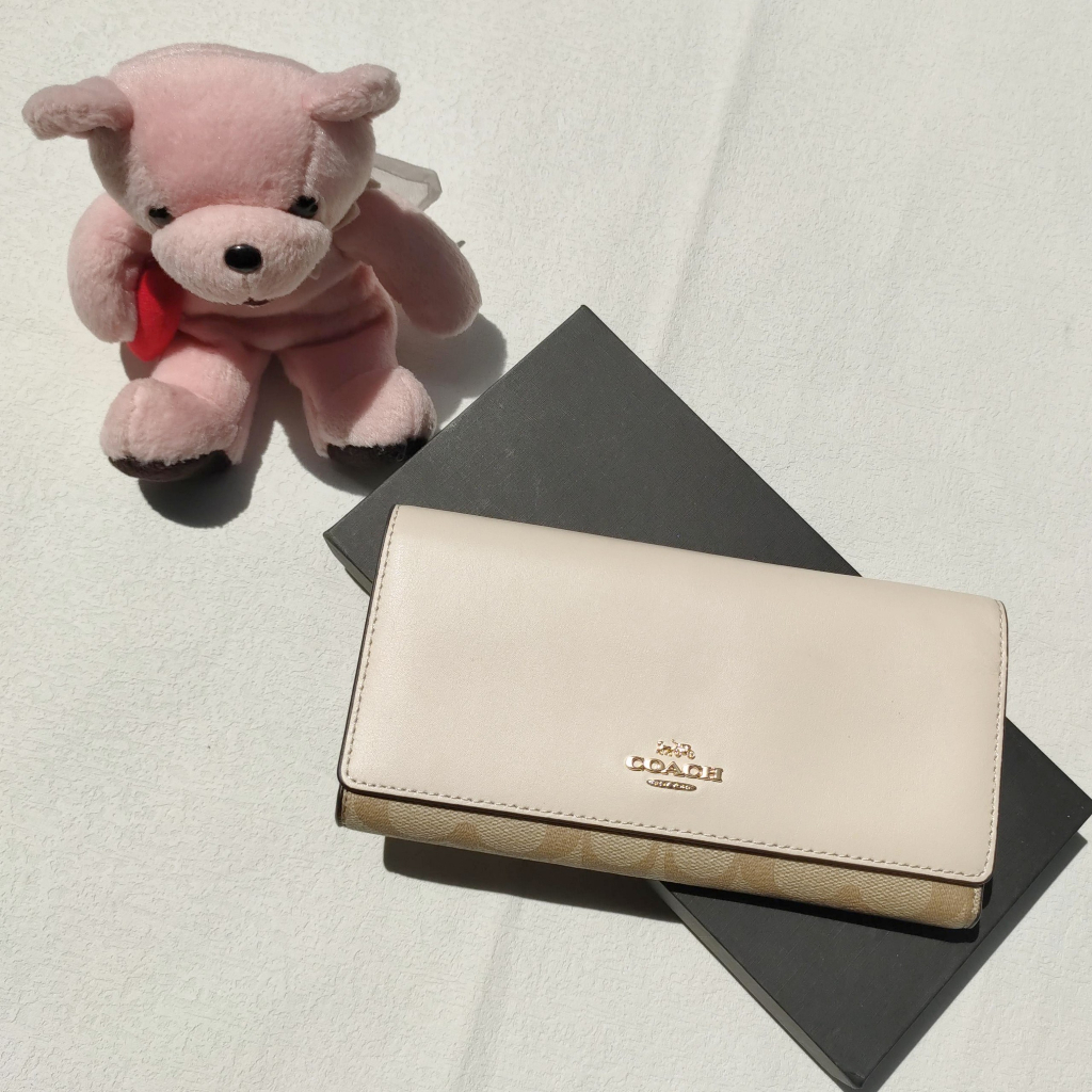 Ví Coach dài gập trơn - monogram