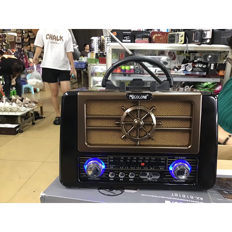 Đài FM RX -8080BT có bluetooth phong cách cổ điển âm thanh to rõ hỗ trợ thẻ nhớ usb-Hàng Chính Hãng