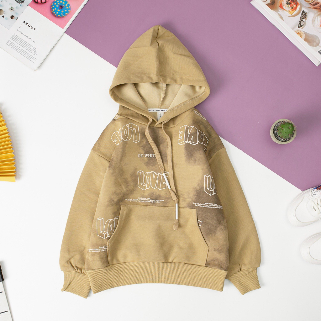 Áo nỉ hoodie có mũ LITIBABY cho bé trai bé gái size 17-33kg