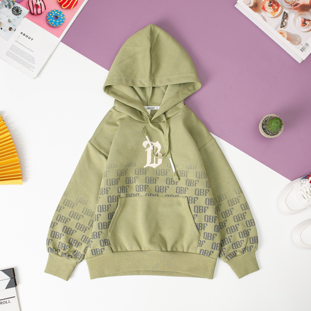 Áo nỉ hoodie có mũ LITIBABY cho bé trai bé gái size 17-33kg
