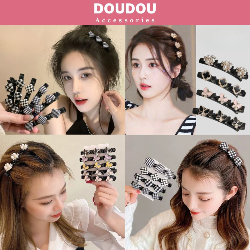 Phụ kiện kẹp tóc xinh Doudou Kẹp mỏ vịt bện tóc mái tạo gãy tóc phong cách Hàn Quốc thời trang họa tiết răng sói FJ004