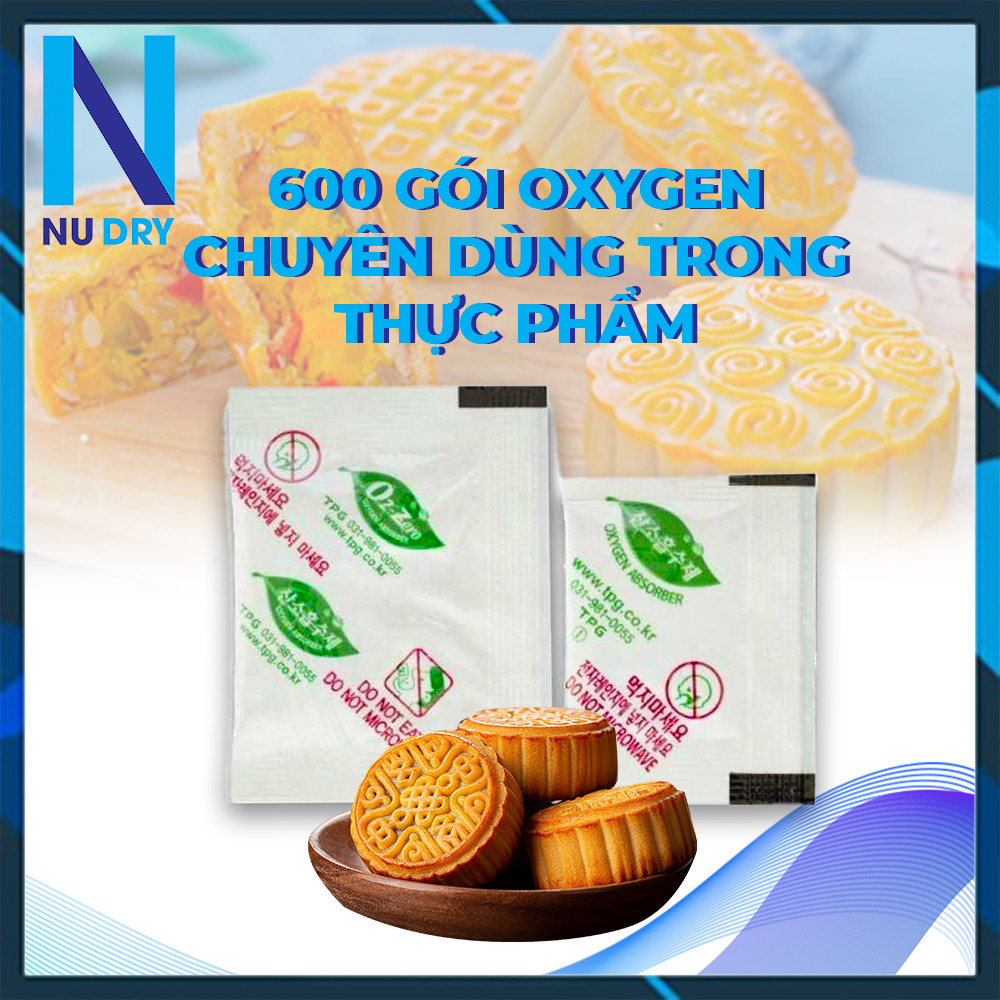 COMBO 600 Gói hút ẩm Oxygen hút ẩm Thực phẩm, dùng cho Bánh Trung Thu,các loại bánh, cá khô, chống ôi thiu NU DRY
