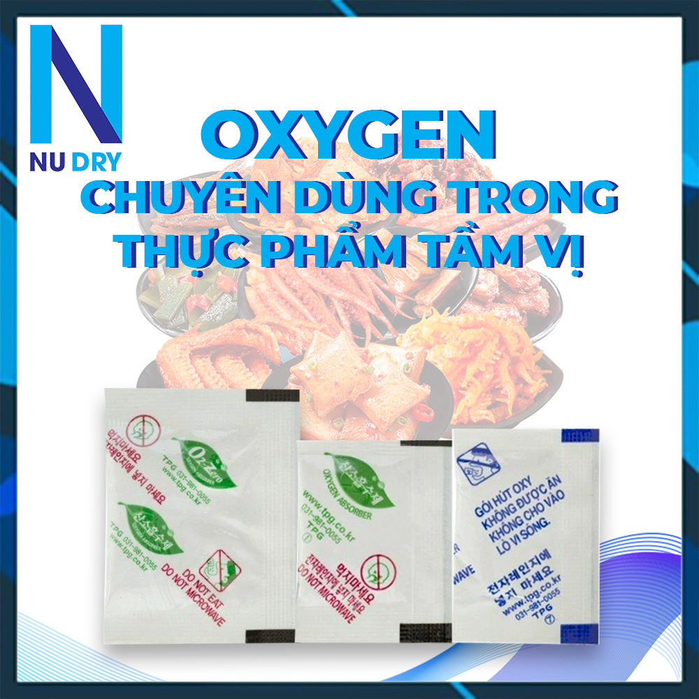 COMBO 100 Gói hút ẩm  Oxygen hút ẩm Thực phẩm, dùng cho Bánh Trung Thu,các loại bánh, cá khô, chống ôi thiu NU DRY