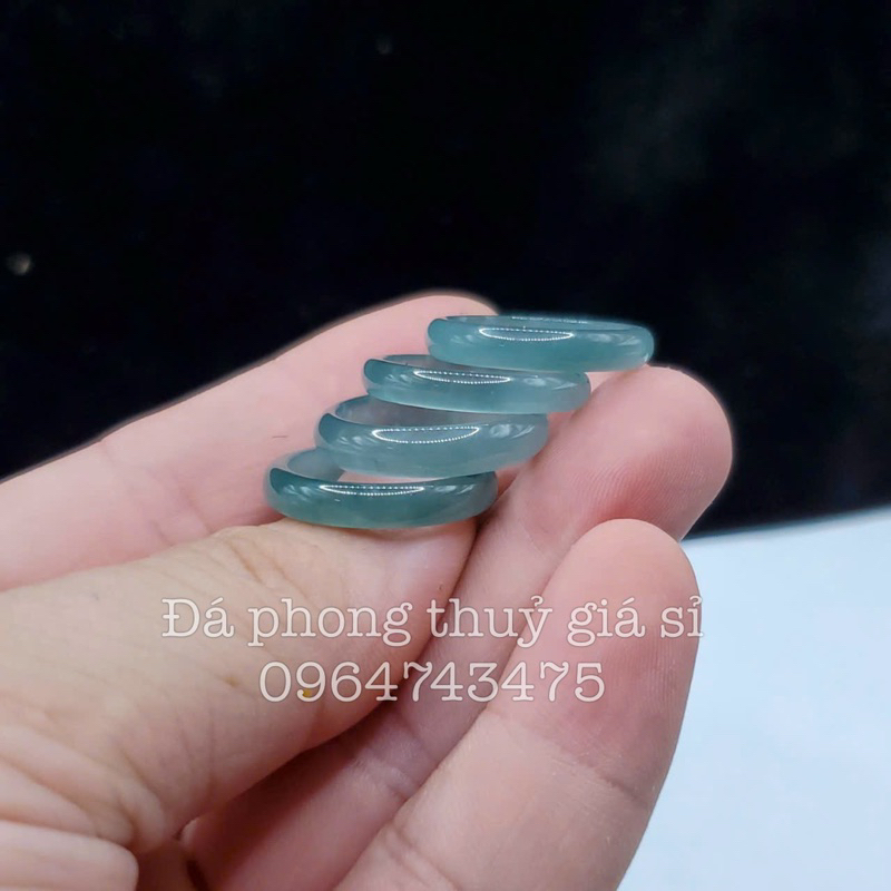 Nhẫn đá Lam ngọc chất lên băng và trong siêu Vip không xử lý hàng loại type A siêu đẹp mịn kèm hộp gấm cao cấp