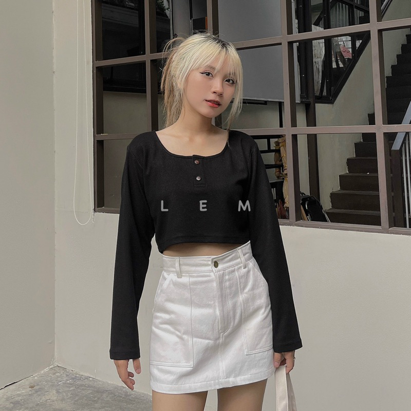 CHÂN VÁY KAKI NGẮN LEM