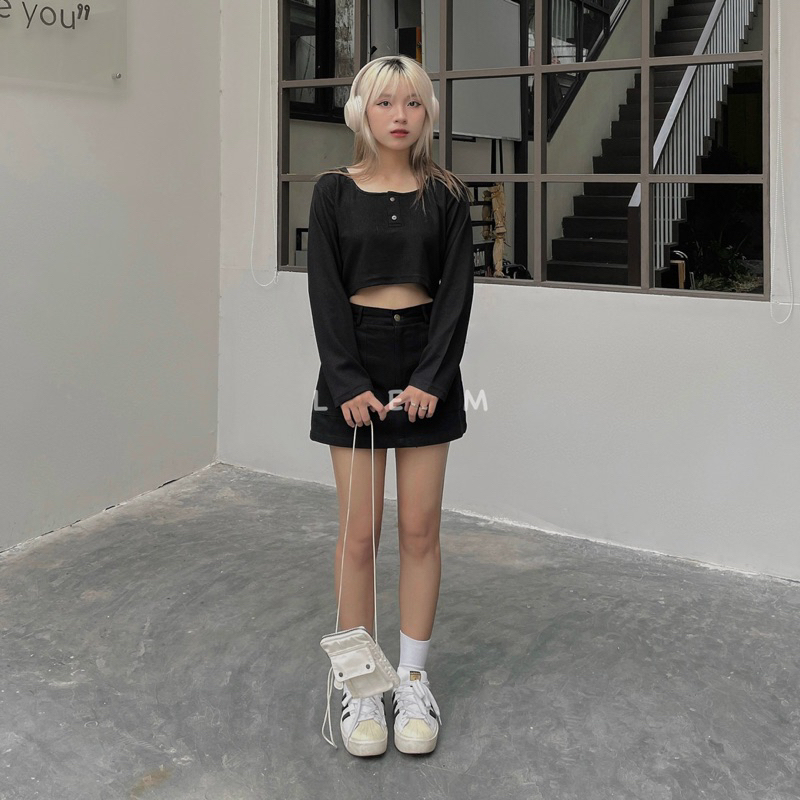 CHÂN VÁY KAKI NGẮN LEM