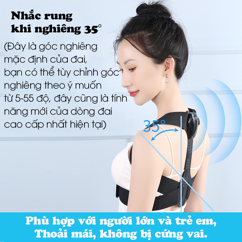 Đai lưng chống gù JUSUKE cảnh báo thông minh bảo hành 12 tháng