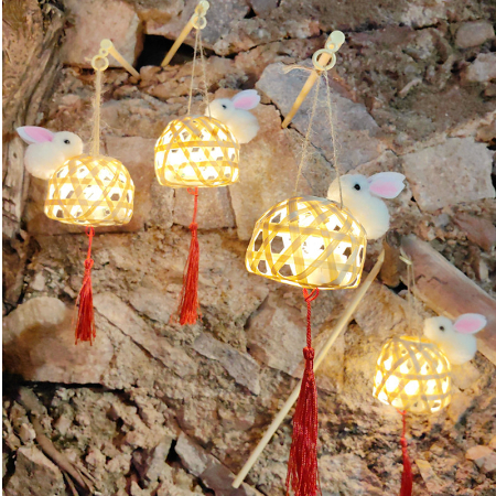 Lồng Đèn Trung Thu Con Thỏ Bằng Tre Đan Thủ Công