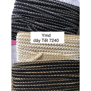 Dây trang trí áo dạ + đá nhân tạo + dây tết+ đen trắng