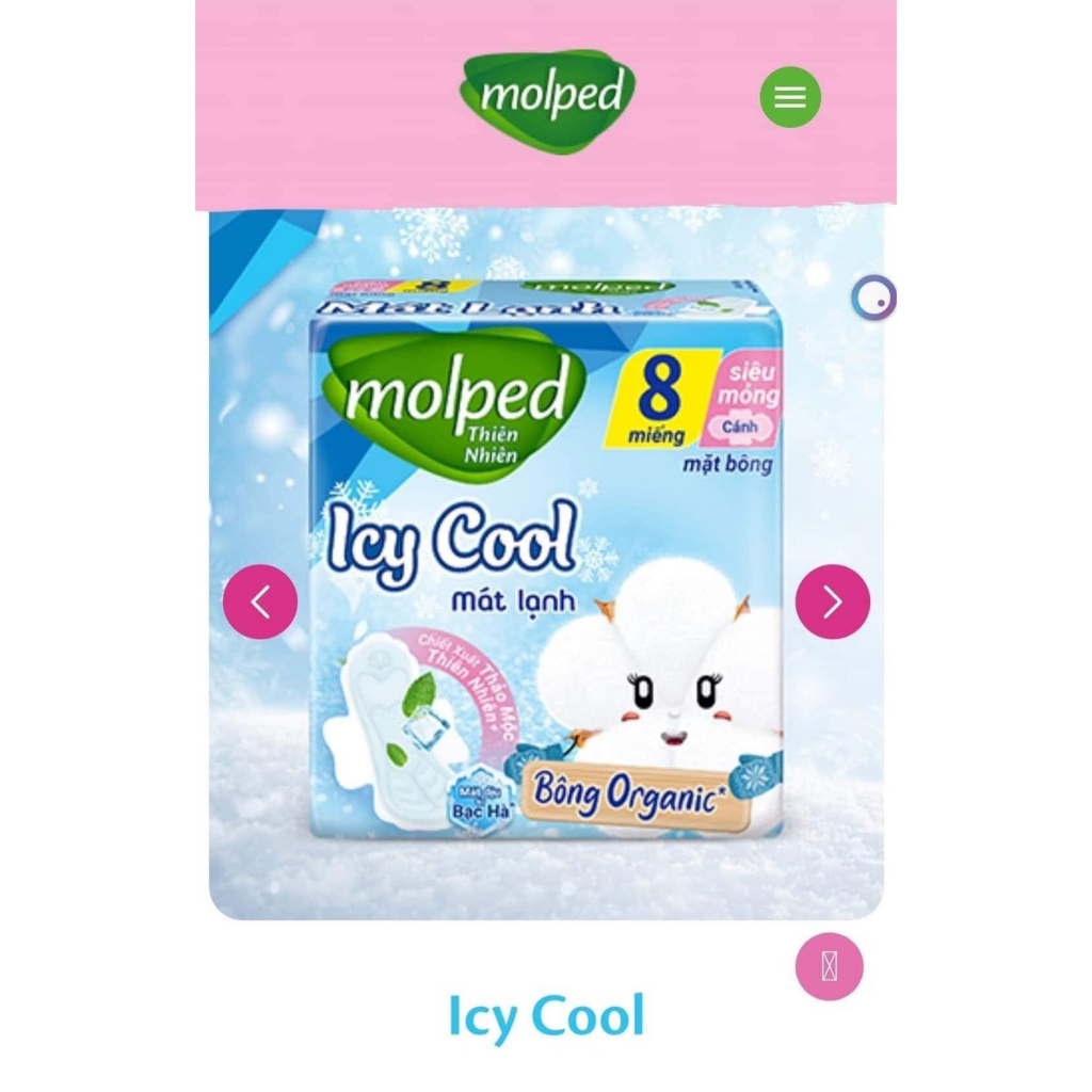 Băng vệ sinh mới Molped bông Organic tự nhiên