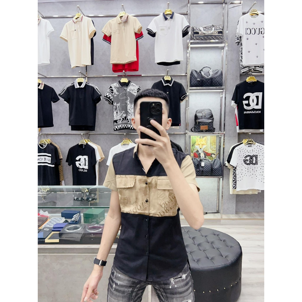 Áo sơ mi nam cộc tay boy phố phối túi hạo tiết nhiều màu sắc  form đẹp chất vải đũi dày dặn mẫu mới nhất Hót Trend