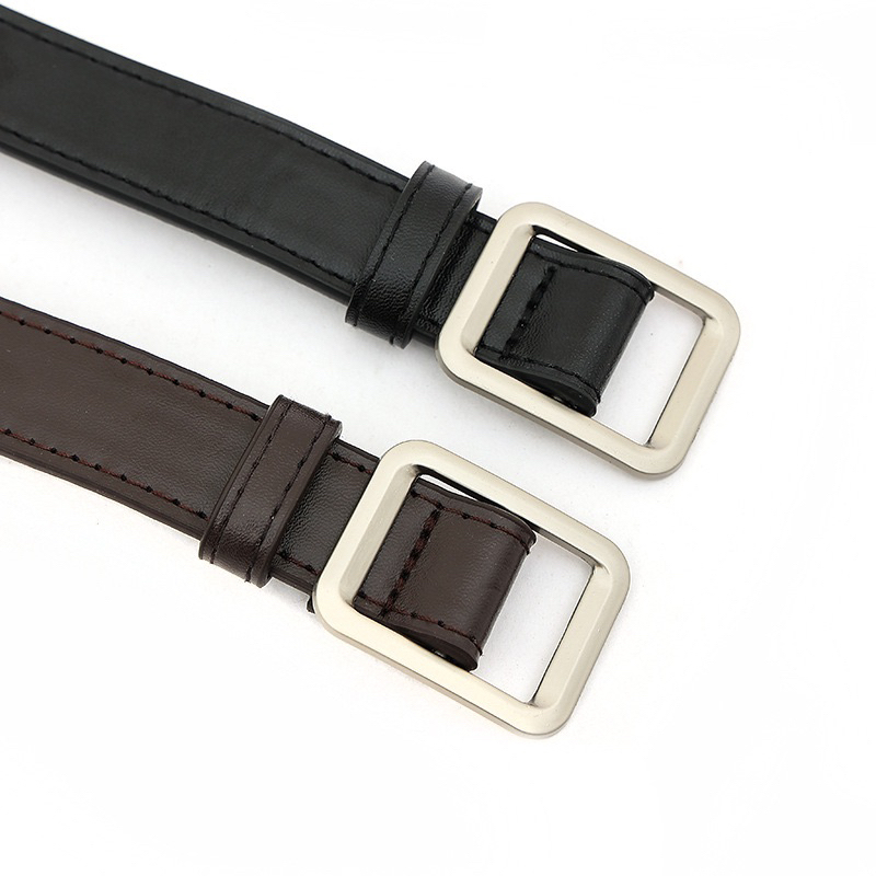 Dây thắt lưng Nịt Ulzzang mặt vuông không gài Belt nịt lưng khoá tự điều chỉnh phong cách Hàn Quốc