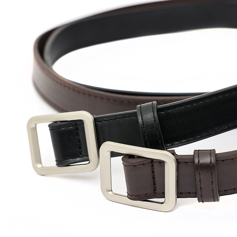 Dây thắt lưng Nịt Ulzzang mặt vuông không gài Belt nịt lưng khoá tự điều chỉnh phong cách Hàn Quốc