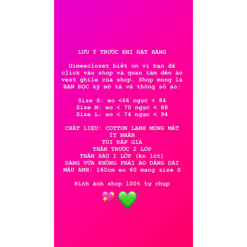 Áo gile nữ áo ghi lê thiết kế phối túi HÀNG LOẠI 1 Uimeecloset phong cách Hàn Quốc cho nữ