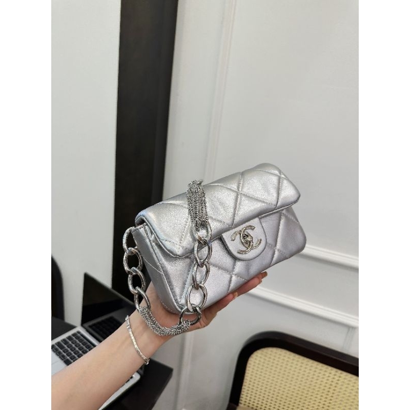 Túi kẹp nách classic xích to dáng mới sang chảnh 22cm