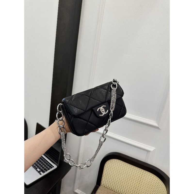 Túi kẹp nách classic xích to dáng mới sang chảnh 22cm