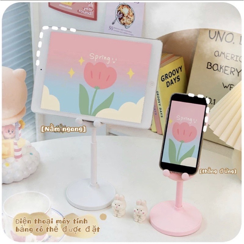 Giá đỡ điện thoại cute hình tai thỏ để bàn xem phim tiện lợi, để điện thoại ipad thỏ xinh xắn nhỏ gọn - chính hãng KYWi