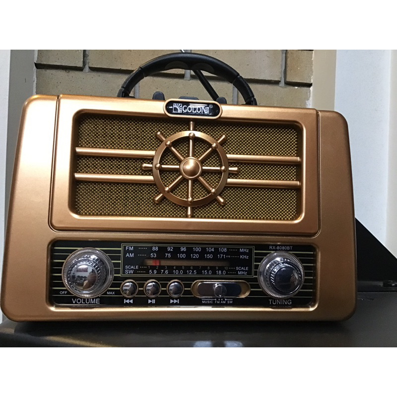 Đài FM RX -8080BT có bluetooth phong cách cổ điển âm thanh to rõ hỗ trợ thẻ nhớ usb-Hàng Chính Hãng
