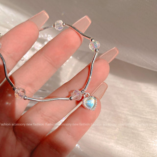 Vòng tay trái tim nữ đính đá lấp lánh lắc hiện đại