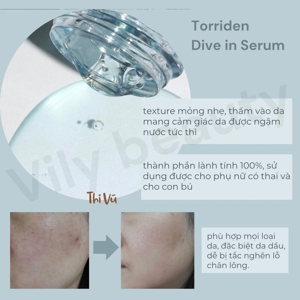Serum DIVE IN TORRIDEN chứa axit hyaluronic phân tử thấp giúp giữ ẩm sáng bóng da giữ ẩm sâu bên trong 50ml - Thi Vũ