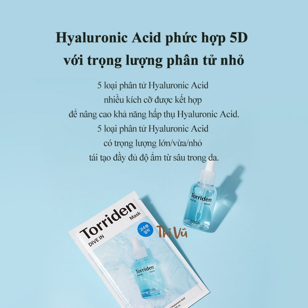 Serum DIVE IN TORRIDEN chứa axit hyaluronic phân tử thấp giúp giữ ẩm sáng bóng da giữ ẩm sâu bên trong 50ml - Thi Vũ