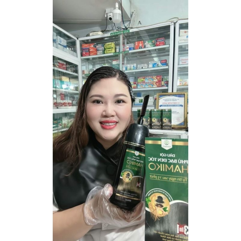 Dầu gội phủ bạc PUCOLIZA, HAMiKO mẫu mới 500ML- 3 Màu: Nâu hạt dẻ, Nâu đen, Đen